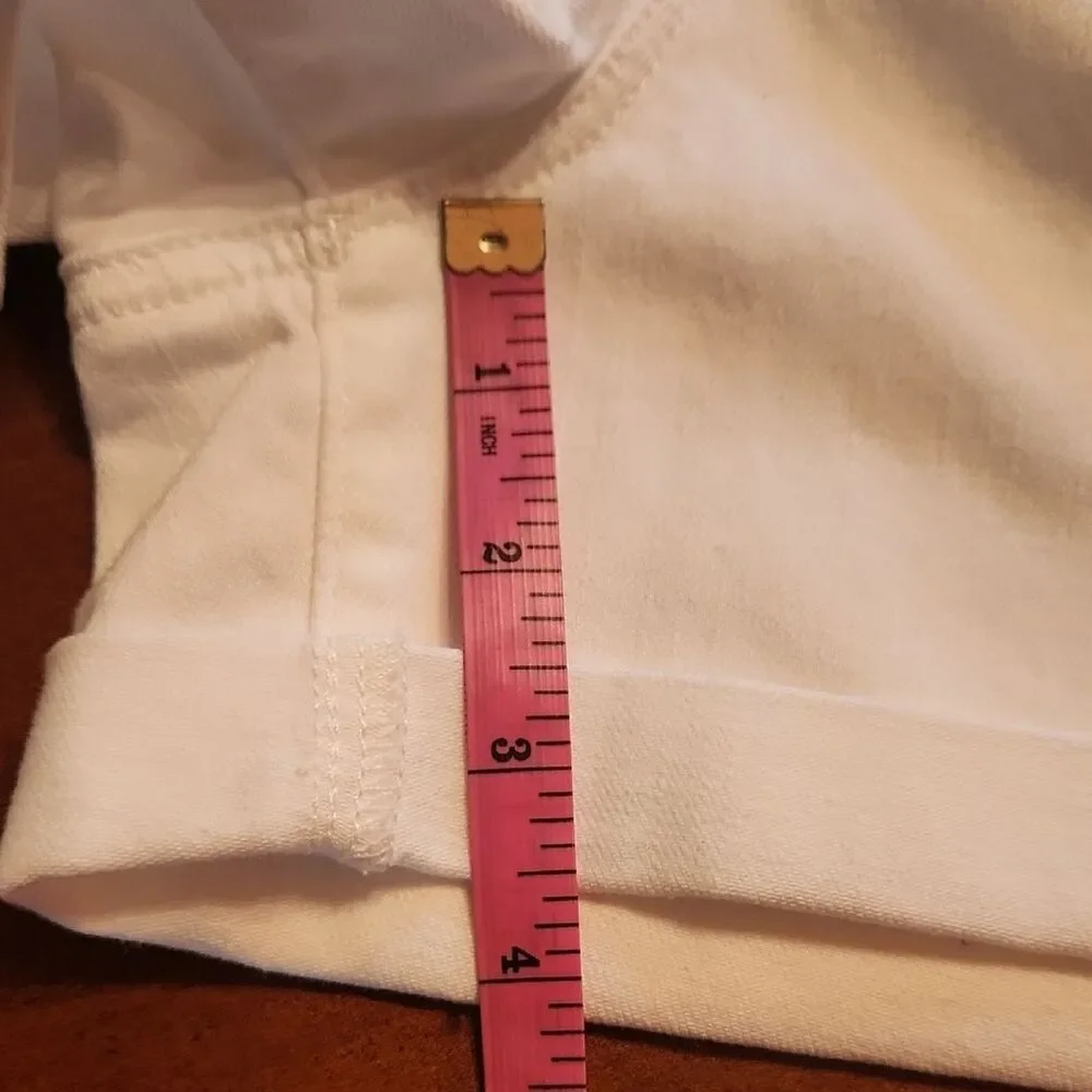 J. Crew High Waist White Classic Denim Mom Shorty Shorts Cuffed Hem, Size 28